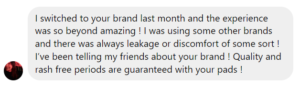Review says, "I switched to your brand last month and the experience was so beyond amazing!"